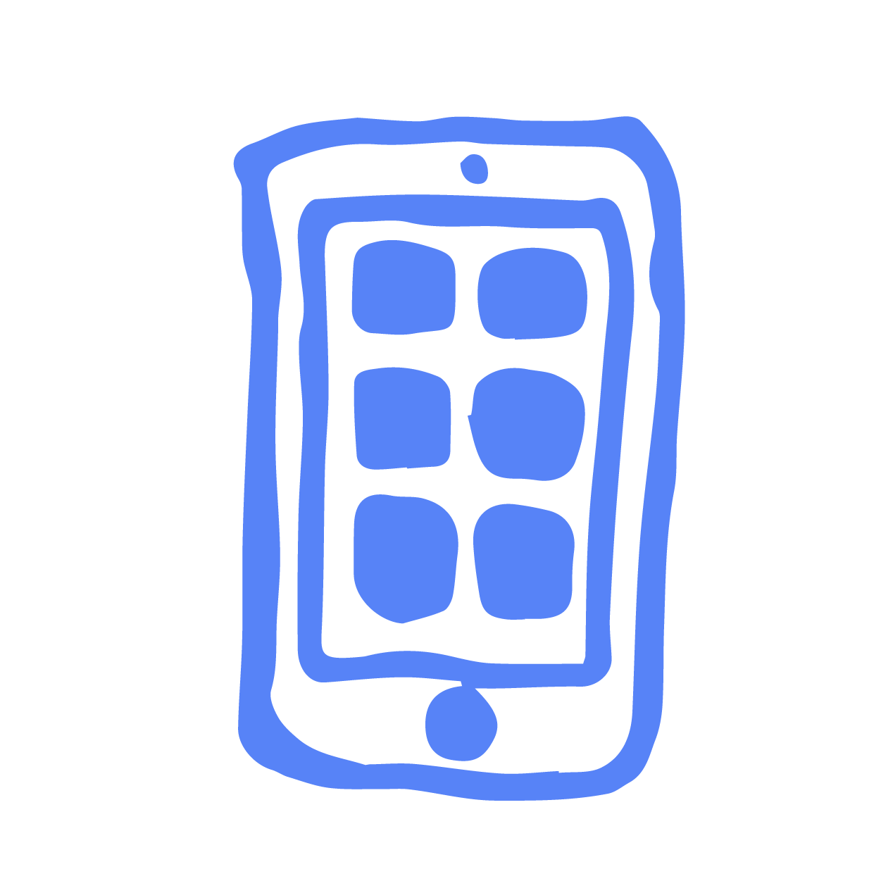 blue drawn icon of full phone